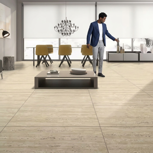Carreaux de porcelaine texturés beige Travertino 600x1200mm, style européen, antidérapants pour sol et mur - Product Image 5
