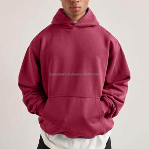 Plain Solid 100% Cotton Winter Hoodie <b>Men's</b> Custom Embroidered Logo Digital Printing Thick Unisex Oversized - Product Image 6