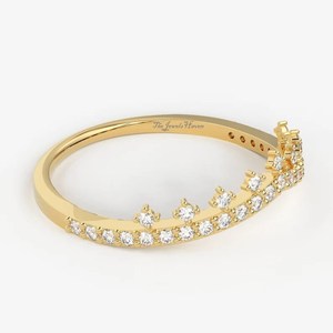 Nature <b>Stacking</b> Chevron <b>Ring</b> Solid <b>Silver</b> Curved Wedding Band Women Dainty Pave <b>Ring</b> Enhancer Thin Wishbone Minimalist <b>Ring</b> - Product Image 4