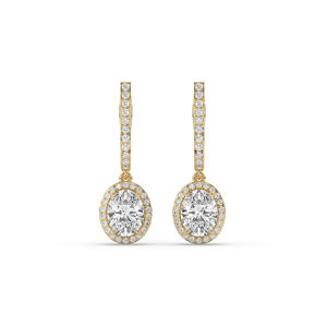 Exclusivos Pendientes de Oro de 14K y 10K con Diamante de Laboratorio de 4.08 Quilates, Corte Oval Brillante, Ligeros, Tipo Solitario, Fabricante Directo - Product Image 6