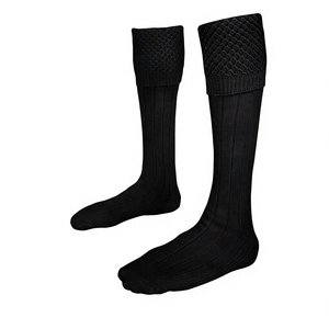 Black Crew <b>Sports</b> <b>Socks</b> Cotton Blend Ribbed Athletic Tube <b>Socks</b> <b>for</b> <b>Men</b> - Product Image 4