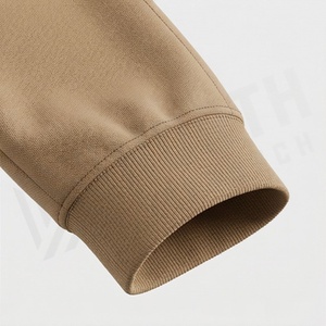 Survêtement kaki à capuche pour homme, sweat-shirt et pantalon de jogging à fermeture éclair intégrale, couleur unie, vêtements de sport décontractés avec poches latérales, tenue d'automne - Product Image 6