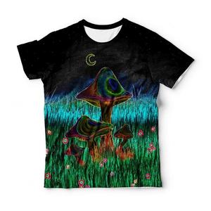 Psychedelic <b>Mushroom</b> Print Men's Short Sleeve T-<b>Shirt</b> Regular Fit O-Neck Casual Style Sublimation Transfer Print 100% Polyester - Product Image 4