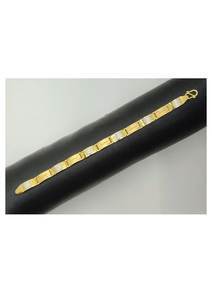 Bracelet en or classique 22 carats pour homme avec maillons à motif diamanté, finition premium, bijoux élégants, traditionnels et modernes - Product Image 3