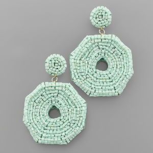 Beaded Textile Earrings with <b>Colorful</b> Embroidery Colour rani Earrings for Women Handmade Seed <b>Bead</b> Statement Beaded Earring - Product Image 4