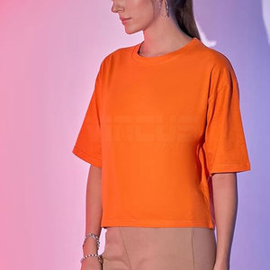 Camisetas Boxy para Mujer al Por Mayor, Últimos Estilos, Alta Calidad, Servicio OEM, MOQ Bajo, Camisetas Boxy para Mujer para Venta en Línea - Product Image 3