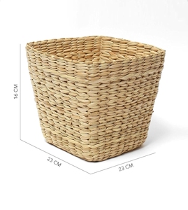 Custom Size Handcrafted Water Hyacinth Braided <b>Square</b> <b>Storage</b> <b>Basket</b> for Home Kitchen Living Room Decor Clothing Organization - Product Image 1