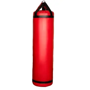 Shemax Custom Punch Sand Gym Taschen Stand Man Leder Heavy Boxing Boxsack Fitness Schwarz Rot COW Boxsack