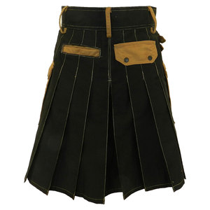Kilt écossais pour homme, bicolore noir et kaki, de luxe, utilitaire, moderne et traditionnel, vente en gros d'usine 2026 - Product Image 3