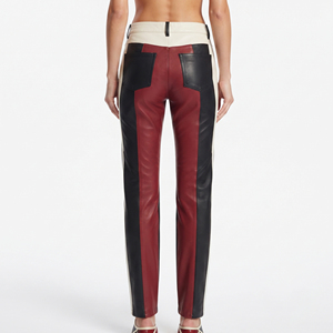 Premium Women Genuine Leather <b>Pants</b> Female Leather <b>Pant's</b> With Pockets Women's Slim Fit Leather Trousers OEM <b>Ladies</b> Leather <b>Pant</b> - Product Image 2