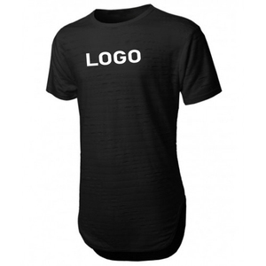 T-shirt Longline pour homme T-shirt oversize 100% coton à encolure dégagée avec ourlet incurvé et longue queue T-shirt blanc - Product Image 4