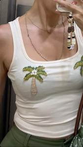 เสื้อกล้ามปักลายประณีตทำมือสำหรับผู้หญิง พร้อมงานปักลูกปัดสวยงามและดีไซน์แฟชั่นทันสมัย - Product Image 4