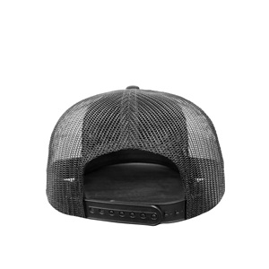 Adjustable Rubber Patch 6 Panel Mesh Back <b>Flat</b> Brim Snapback <b>Hat</b> for Adults Fishing Business Wear Made in Vietnam Manufacturer - Product Image 5