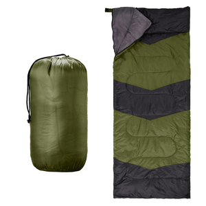 Saco de Dormir Ligero, Impermeable y Compacto de Color Verde para Excursionismo y Senderismo en Clima Frío y Cálido - Product Image 1