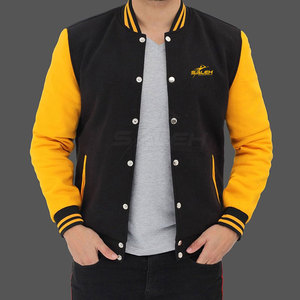 Chaqueta Varsity Elegante Estilo Urbano con Mangas Acanaladas y Tejido Cómodo - Product Image 3
