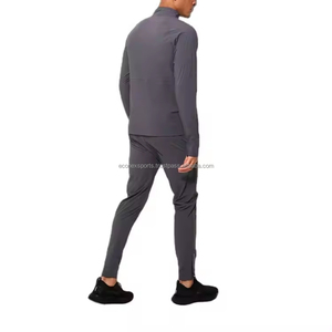 Custom <b>Men's</b> Plus Size Solid Two-Piece Set Breathable Nylon Zip-Up Funnel Neck <b>Jacket</b> Joggers Maternity Windbreaker Tracksuits - Product Image 3