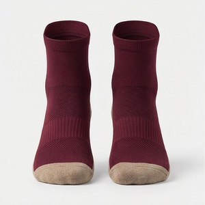 Burgundy Ankle <b>Socks</b> Breathable Polyester Spandex <b>Running</b> Sports <b>Socks</b> for Adults Summer Wear - Product Image 2