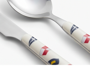 Juego de Cubiertos con Diseño de Bandera Náutica, Cubertería de Acero Inoxidable, Tenedor, Cuchillo, Cuchara, Apto para Lavavajillas, Vajilla para Fiestas - Product Image 2