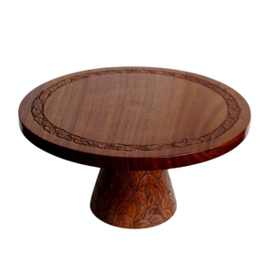 Hand-<b>Crafted</b> Walnut Wood Modern Stylish Eco-Friendly Cake Stand Superior Quality Dessert Display Pedestal Centerpiece Parties - Product Image 1