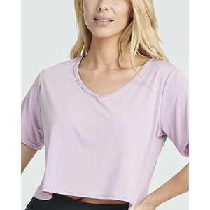 T-shirt court oversize basique pour femme en coton, coupe ample, manches courtes, style décontracté streetwear, logo personnalisé - Product Image 3