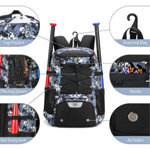 Mochila de Béisbol Personalizada con Sublimación de Poliéster, Diseño Único y Moderno para Deportes al Aire Libre, con Detección de Movimiento y Compartimento para Raqueta - Product Image 4
