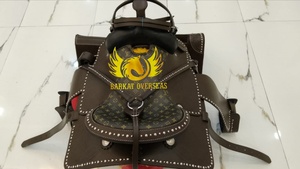 อานม้าหนังแท้แบบตะวันตกสั่งทำพิเศษ ดีไซน์ประดับหมุดเงินทองแดง พิมพ์ลายหรูหรา พร้อมโลโก้สั่งทำ - Product Image 3