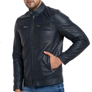 Genuine Leather Winter <b>Jacket</b> For <b>Men</b> <b>Biker</b> Style Winter Warm Zipper Slim Fit Casual Fashion <b>Jacket</b> For Outdoor - Product Image 2