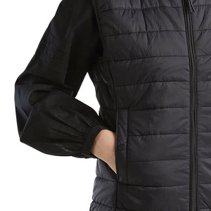 Unisex <b>Black</b> Stand Collar Puffer <b>Vest</b> Windproof Winter Outerwear Formal Style Zipper Closure Solid Color Breathable Quick Dry - Product Image 4