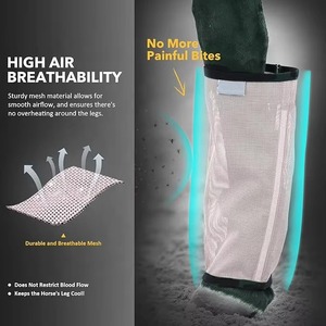 รองเท้ากันแมลงวันสำหรับม้า ยี่ห้อ BRAND ZONE แบบปรับได้ ระบายอากาศได้ดี ป้องกันขาสำหรับม้า ผู้ค้าส่ง อุปกรณ์สำหรับม้า - Product Image 5