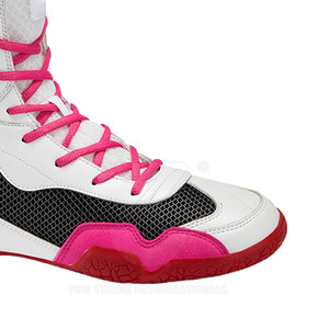 Zapatos de Boxeo Profesionales Personalizados, Parte Superior de Cuero, Cierre de Velcro, Diseño Ligero, Malla Transpirable, Soporte Cómodo de Caña Alta - Product Image 4