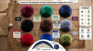 Kipá de Terciopelo, Gorro Judío de Color Sólido, Gorro Étnico del Medio Oriente para las Cuatro Estaciones, Disponible en 9 Colores - Product Image 5