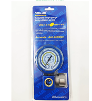 Manomètre de test de pression pour réfrigérant avec vanne de visualisation VMG-1-S-L, conception à manifolds simples, outil de charge de réfrigérant