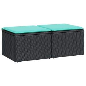 Ensemble de canapés de jardin de taille moyenne en rotin PE noir avec acier thermolaqué, mobilier d'extérieur élégant - Product Image 2
