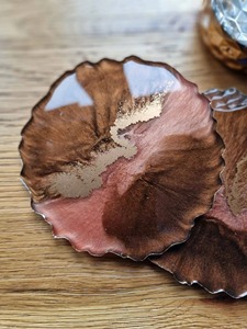 Resin <b>Coaster</b> <b>Set</b> Handmade Other Style Eco-Friendly Round Home Decor Table Sculpture - Product Image 3