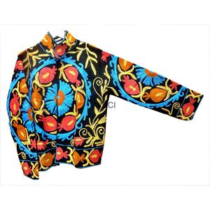 Classy Embroidered <b>Quilted</b> Women <b>Jacket</b> Mandarin Collar Floral <b>Pattern</b> Lightweight Corduroy Coat for Autumn Winter - Product Image 2
