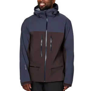 Veste de sport décontractée légère, imperméable, grande taille, à capuche, col montant, en softshell, respirante, avec fermeture éclair et motif imprimé - Product Image 5