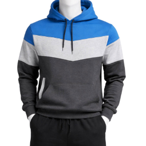 Sudadera con Capucha para Hombre, Diseño Color Block, Corte Regular, Algodón y Poliéster, Felpa Francesa, Transpirable, Informal, Deportiva, para Otoño, con Bolsillos - Product Image 1