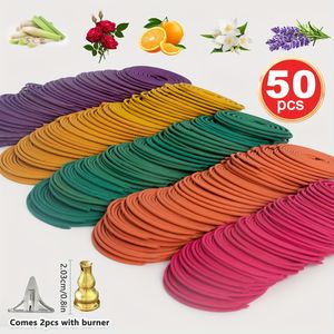 Incienso en Espiral para Aromaterapia, Paquete Variado de 50 Unidades, Aroma a Limoncillo, Rosa y Jazmín, Duración de 3-4 Horas, para Purificadores de Aire y Difusores - Product Image 1