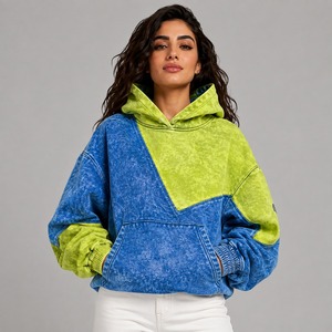 Sweat à capuche délavé pour femme, collection hiver, avec logo frontal, décontracté, doublé, 100 % coton, coupe confortable, tissu polaire respirant, coutures durables - Product Image 1