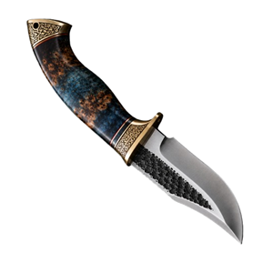 Cuchillo de Hoja Fija Hecho a Mano con Punta de Gota, Acero Inoxidable, Borde Dentado, Grosor de 0.6mm, Cuchillo de Caza - Product Image 2