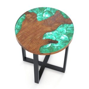 20-Inch Round End <b>Table</b> with <b>Epoxy</b> Top Indoor and Outdoor Use - Product Image 1