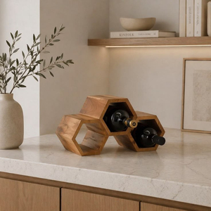 Handcrafted Premium Wooden Wine Bottle Stand Elegant Single Bottle Storage Organizer & Luxury Desktop For Kitchen And Dining - Product Image 5