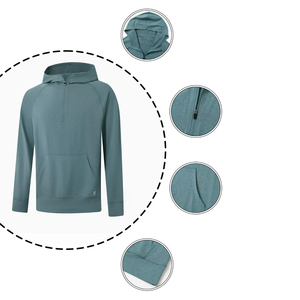 Hoodie demi-zip de qualité supérieure, dernières tendances, différents styles, livraison directe d'usine, couleur unie, pour hommes, faible MOQ - Product Image 6
