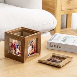 Mygift mộc mạc Acacia gỗ bóng hộp khung ảnh 2026 phả<span class=keywords><strong>i</strong></span>-mua trang trí nộ<span class=keywords><strong>i</strong></span> thất & đồ lưu niệm lưu trữ thiết kế vuông - Product Image 5