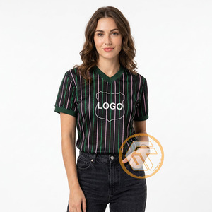 Alpha personnalisé |   T-shirt Kapa pour femmes - Col en V, manches courtes, 100 % coton, écologique, respirant, anti-plis, été - Product Image 3