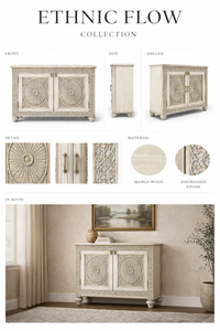 Aparador de Estilo Étnico de Lujo y Excelente Calidad para Comedor o Entrada, Disponible en Grandes Cantidades - Product Image 4