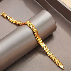 Bracelet de mode pour homme en laiton plaqué or micro 14K 18K 24K, chaîne Jubilé, vente en gros - Product Image 4
