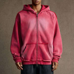 Sweat à capuche oversize de luxe pour homme, style décontracté vintage, 100 % coton, avec impression de logo personnalisée, vente en gros - Product Image 1