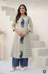 Premium 100% Cotton Sanganeri Print Three Piece Suit for Women with <b>Dupatta</b> Ethnic Wear Wholesale - Product Image 2
