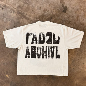 Impression personnalisée Impression graphique lourde en coton 240 Gsm T-shirt impression mode surdimensionnée Boxy Fit DTG pour hommes - Product Image 2